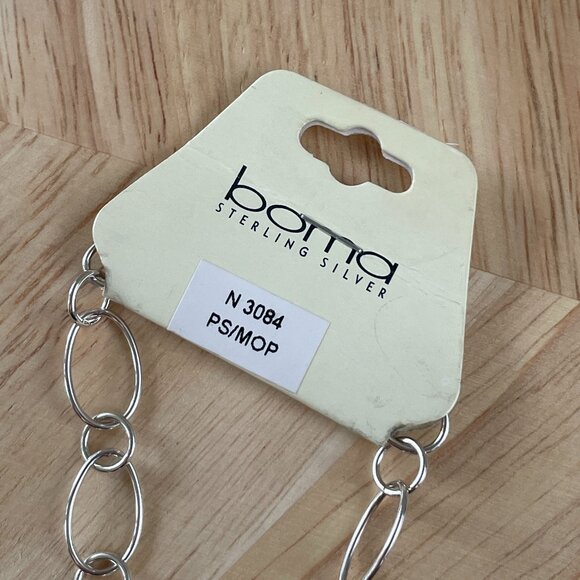 Sterling Silver Necklace with Pink + Opal Stone - Picture 4 of 4